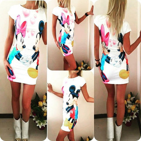 Vestidos 2016 Love Heart Print Slim Pencil Dresses Party Plus Size Women Clothing Cute Casual Bandage Bodycon Summer Dress Robe