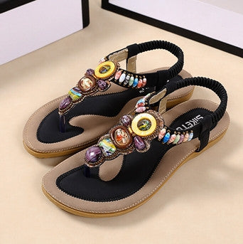 Woman 2016 New Summer Flat Sandals Ladies Summer Bohemia Beach Flip Flops Shoes Women Shoes Sandles Zapatos Mujer Sandalias