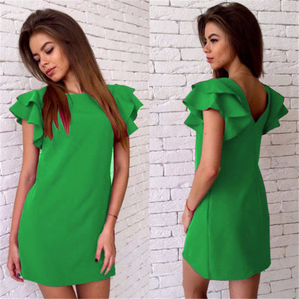 Summer Sleeveless Sexy Ruffles Women Dress Casual A Line Bodycon Dresses Short Mini Tube Beach Dress Vestidos LJ4534E