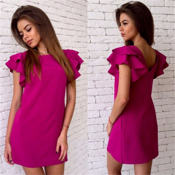 Summer Sleeveless Sexy Ruffles Women Dress Casual A Line Bodycon Dresses Short Mini Tube Beach Dress Vestidos LJ4534E