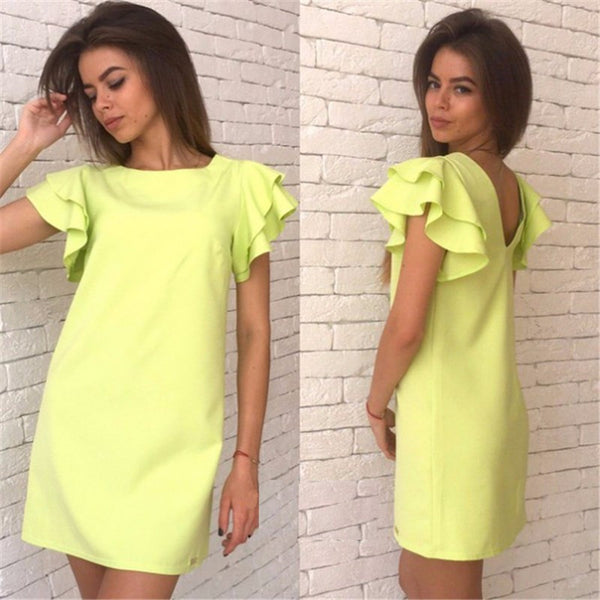 Summer Sleeveless Sexy Ruffles Women Dress Casual A Line Bodycon Dresses Short Mini Tube Beach Dress Vestidos LJ4534E