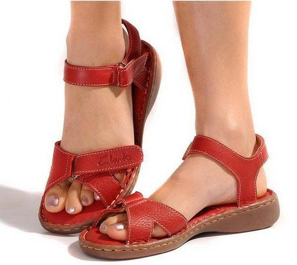 2016 new women  sandals soft leather summer women Genuine Leather handmade comfortable flat casual  women sandals