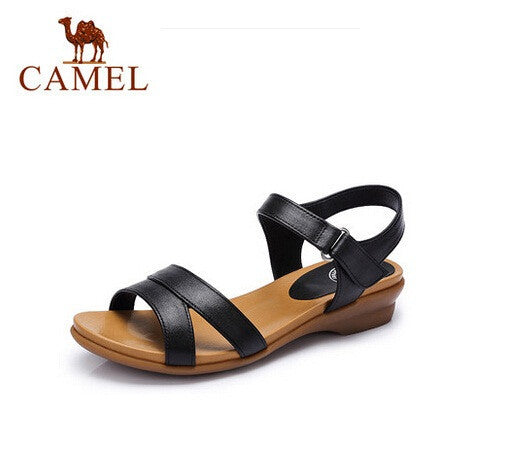 Camel Women's Sandals Low Heel Genuine Leather Flat Sandals Casual Sandals A62862615